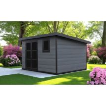 Abri de jardin composite Fira, toit monopente, 3.7x3m, 11.10m2