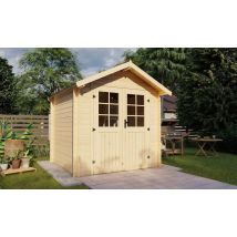 Abri de jardin 1er prix PLOUHA 28 mm - 4.71m² intérieur - Double pente - Porte Double - Touschalets