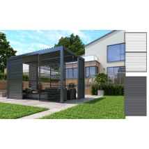 Persienne - Brise-soleil mural en aluminium avec lames orientables - Anthracite - 123x218cm