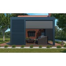 Persienne - Brise-soleil mural en aluminium avec lames orientables - Anthracite - 103x218cm