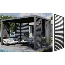 Persienne fixe aluminium 1 pièce pour pergola bioclimatique - Anthracite - 90x238cm