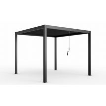 Pergola manuelle bioclimatique alu Amboise 3x3m 33N anthracite