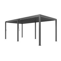 Pergola manuelle bioclimatique alu Gaillard 6x4m 46N anthracite