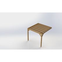 Pergola adossée autoclave Cl4 3x3m avec ventelles et lattage