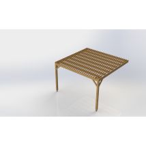 Pergola adossée autoclave Cl4 4x4m avec ventelles et lattage