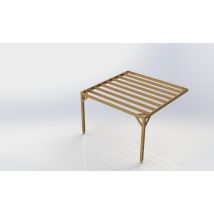 Pergola adossée autoclave Cl4 4x4m avec ventelles