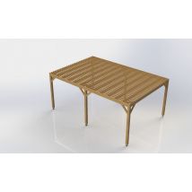 Pergola autoportante autoclave Cl4 6x4m avec ventelles et lattage
