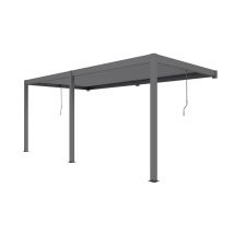 Pergola manuelle bioclimatique adossée alu Chantilly 3x5.8m 36N anthracite - 17.18m2