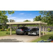 Carport 2 voiture Bréhat toit plat - 40,8m² couvert - Surface intérieure m² - Bois brut - Toit plat - - - - Touschalets - Bois brut - Surface