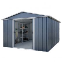 Abri De Jardin En Métal - Couleur Anthracite Ral7016 - Surface Totale 12 M² - Garantie 15 Ans - Fabrication Européenne - Yardmaster - Trigano)