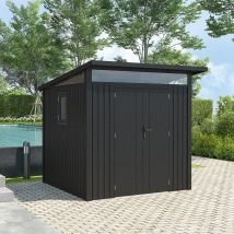 Abri De Jardin En Métal - Couleur Anthracite Ral7016 - Surface Totale - Garantie 5 Ans - Kover - Trigano