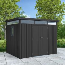 Abri De Jardin En Métal - Couleur Anthracite Ral7016 - Surface Totale 6.76 M² - Garantie 5 Ans - Kover - Trigano