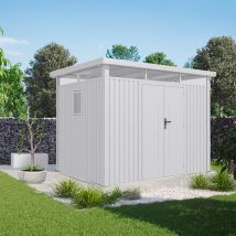 Abri De Jardin En Métal - Couleur Blanc Aluminium Ral9006 - Surface Totale 8.64 M² - Garantie 5 Ans - Kover - Trigano