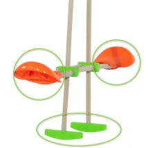 Lot De Sièges Ergonomiques + Reposes Pieds Orange/vert Pour Face À Face - Fabrication Française - Garantie 2 Ans - Aleo By Trigano