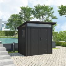 Abri De Jardin En Métal - Couleur Anthracite Ral7016 - Surface Totale 4.22 M² - Garantie 5 Ans - Kover - Trigano