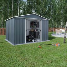 Abri De Jardin En Métal - Couleur Anthracite Ral7016 - Surface Totale 9,03 M² - Garantie 15 Ans - Fabrication Européenne - Yardmaster - Trigano)