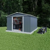 Abri De Jardin En Métal - Couleur Anthracite Ral7016 - Surface Totale 12 M² - Garantie 15 Ans - Fabrication Européenne - Yardmaster - Trigano)