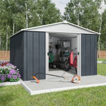 Abri De Jardin En Métal - Couleur Anthracite Ral7016 - Surface Totale 12 M² - Garantie 15 Ans - Fabrication Européenne - Yardmaster - Trigano)