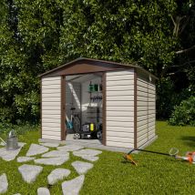Abri De Jardin En Métal - Couleur Beige / Crème - Surface Totale 7,18 M² - Garantie 15 Ans - Fabrication Européenne - Yardmaster - Trigano)