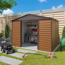 Abri De Jardin En Métal - Couleur Aspect Bois - Surface Totale 7,18 M² - Garantie 15 Ans - Fabrication Européenne - Yardmaster - Trigano)