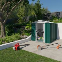 Abri De Jardin En Métal - Couleur Vert Ral6005 - Surface Totale 4,39 M² - Garantie 15 Ans - Fabrication Européenne - Yardmaster - Trigano)