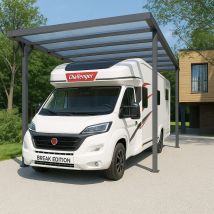 Carport Camping Car En Aluminium - Hauteur 327 - Carport Autoporté - Gris - Fabrication Française - Garantie 15 Ans - Trigano
