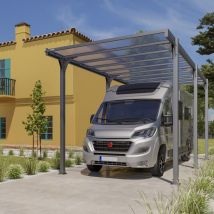 Carport Camping Car En Aluminium - Hauteur 307 - Carport Autoporté - Gris - Fabrication Française - Garantie 15 Ans - Trigano