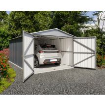 Garage En Métal - Gris - Fabrication Européenne - Dimensions 2,57 X 1,76 M - Garantie 15 Ans - Yardmaster - Trigano
