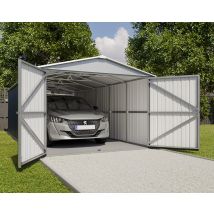 Garage En Métal - Gris - Fabrication Européenne - Dimensions 2,57 X 1,76 M - Garantie 15 Ans - Yardmaster - Trigano