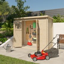Abri De Jardin En Bois - Couleur Bois Brut - Surface Totale 3,44 M² - Garantie 2 Ans - Fabrication Européenne - Kover - Trigano)