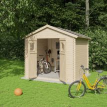 Abri De Jardin En Bois - Couleur Bois Brut - Surface Totale 7,23 M² - Garantie 2 Ans - Fabrication Européenne - Kover - Trigano)
