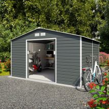 Abri De Jardin En Métal - Couleur Anthracite Ral7016 - Surface Totale 10,84 M² - Garantie 5 Ans - Kover - Trigano