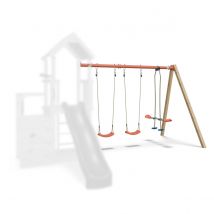 Kit Portique Xchange Clever - Inclus 2 Balançoires, Face À Face - Fabrication Française - Garantie 10 Ans - Aleo By Trigano