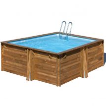 Piscine Hors Sol Bois Carrée - Groupe De Filtration 4m³/h - Profondeur 106 Cm - Garantie 10 Ans - Uppergre - Sunbay - Trigano