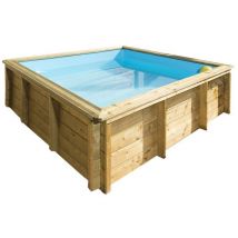 Piscine Bois Carrée - Filtration À Cartouche 2m³/h - Profondeur 058 Cm - Garantie 2 Ans - Upperprocopi - Trigano