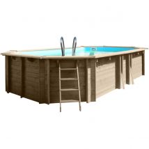 Piscine Hors Sol Bois Ovale - Groupe De Filtration 8m³/h Avec Préfiltre - Profondeur 123 Cm - Garantie 10 Ans - Uppergre - Sunbay - Trigano
