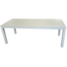 Table de jardin aluminium plateau verre 2,2 m x 1 m x 0,8 m - Trigano