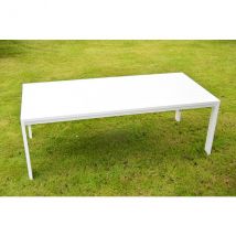 Table de jardin aluminium blanc 220 cm x 103 cm x 76 cm - Trigano
