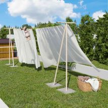 Etendoir à linge extérieur trigano windy ivoire - 60m de fil - Trigano