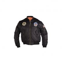 US Kids Jacke MA1 mit Abzeichen schwarz L