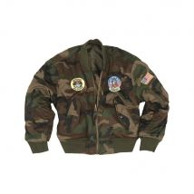US Kids Jacke MA1 mit Abzeichen woodland XS