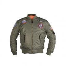 US Kids Jacke MA1 mit Abzeichen oliv XL