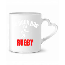 Mug Coeur - Je Peux Pas,j'ai Rugby - Blanc - Taille Unique - 320g - Idée cadeau personnalisé
