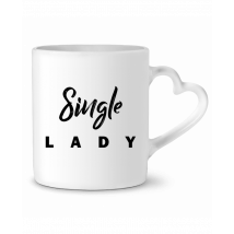 Mug Coeur - Single Lady - Blanc - Taille Unique - 320g - Idée cadeau personnalisé
