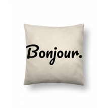 Coussin - Bonjour. - Beige - Polyester - Taille 45 x 45 cm