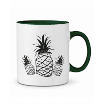 Mug Bicolore - Crazy Pineapple - Rouge - Taille Unique - 360g - Idée cadeau personnalisé