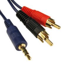 20m High Quality 3.5mm Stereo to Two RCA Cable