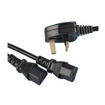 5m Y Power Splitter Cable UK Plug to 2x IEC Kettle Plugs Lead