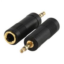 3.5mm Stereo Plug to 6.35mm Stereo Socket Adapter Gold