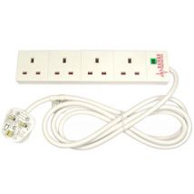 5m Surge Protected UK Power Extension - 4 Ports